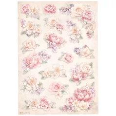   Stamperia A4 rizspapír csom.-  Romance Forever floral background - DFSA4835