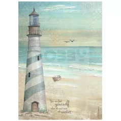   Stamperia A4 rizspapír csom.-  Sea Land lighthouse - DFSA4857