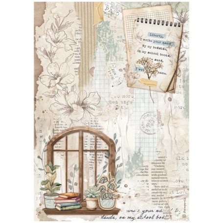 Stamperia A4 rizspapír csom.-  Create Happiness Secret Diary window - DFSA4862