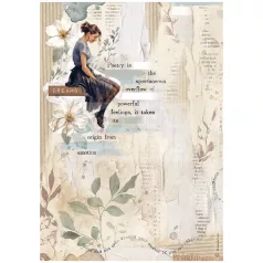   Stamperia A4 rizspapír csom.-  Create Happiness Secret Diary lady - DFSA4864