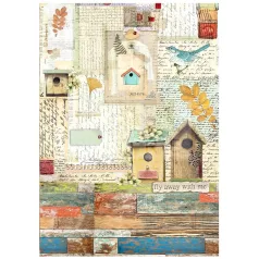 Stamperia A4 rizspapír csom.-  Garden nests - DFSA4868