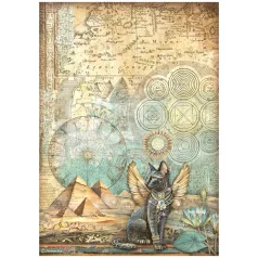   Stamperia A4 rizspapír csom.-  Fortune winged cat - DFSA4873
