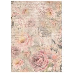   Stamperia A4 rizspapír csom.-  Shabby Rose roses pattern - DFSA4877