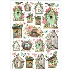 Stamperia A4 rizspapír csom.- Madárfészkek - DFSA4890