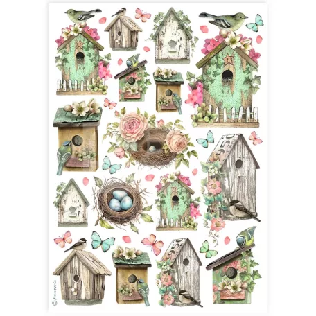 Stamperia A4 rizspapír csom.- Madárfészkek - DFSA4890