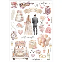 Stamperia A4 rizspapír csom.- Esküvő - DFSA4892