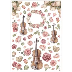 Stamperia A4 rizspapír csom.- Hegedű - DFSA4900