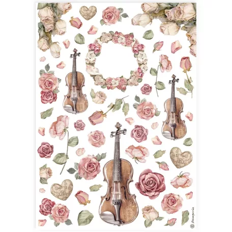 Stamperia A4 rizspapír csom.- Hegedű - DFSA4900