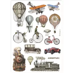   Stamperia A4 rizspapír csom.- Voyages Fantastiques - DFSA4902