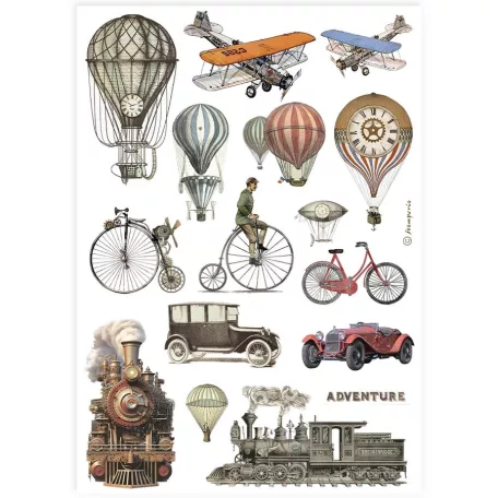 Stamperia A4 rizspapír csom.- Voyages Fantastiques - DFSA4902