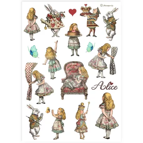Stamperia A4 rizspapír csom.- Alice Csodaországban - DFSA4904