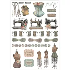 Stamperia A4 rizspapír csom.- Manöken - DFSA4908