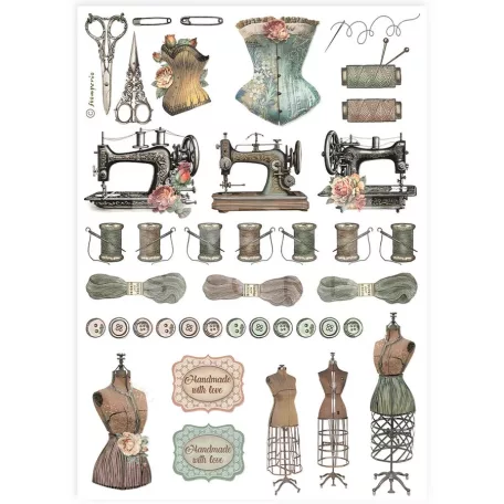 Stamperia A4 rizspapír csom.- Manöken - DFSA4908