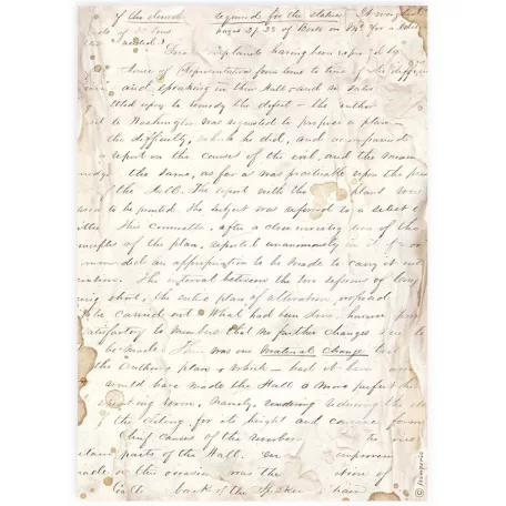 Stamperia A4 rizspapír csom.- Kézírás - DFSA4913