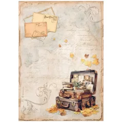   Stamperia A4 rizspapír csom.- Golden Harmony suitcase - DFSA4948