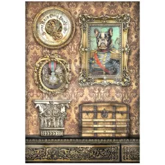   Stamperia A4 rizspapír csom.- Alterego frame with dog - DFSA4956