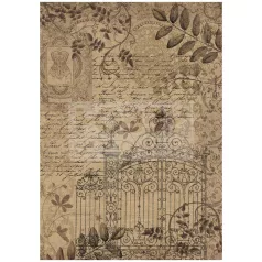 Stamperia A4 rizspapír csom.- Old Lace gate - DFSA4964