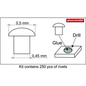 Plus Model Rivets 0,5 mm - szegecsek – 0,5 mm