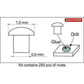 Plus Model Rivets 1,0 mm - szegecsek – 1,0 mm