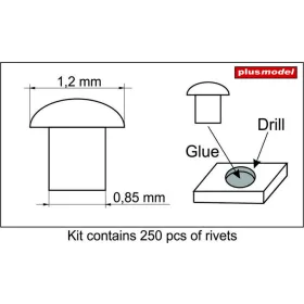 Plus Model Rivets 1,2 mm - szegecsek – 1,2 mm