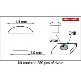 Plus Model Rivets 1,4 mm - szegecsek – 1,4 mm