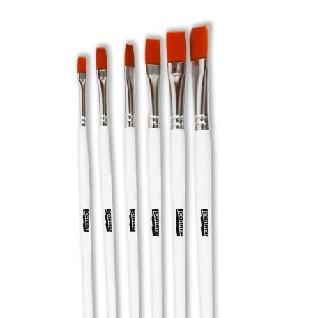 Szintetikus laposecset szett- fehér nyelű - 6 részes 47197