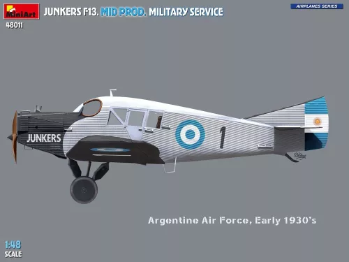 MiniArt Junkers F13. Mid Prod. Military Service – 1:48 repülőgép makett