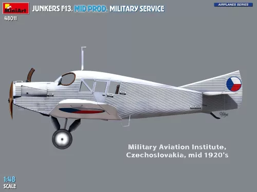 MiniArt Junkers F13. Mid Prod. Military Service – 1:48 repülőgép makett