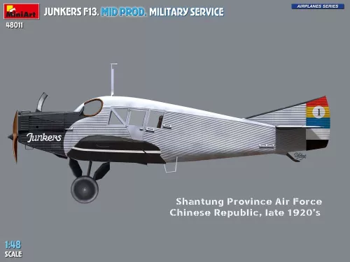 MiniArt Junkers F13. Mid Prod. Military Service – 1:48 repülőgép makett