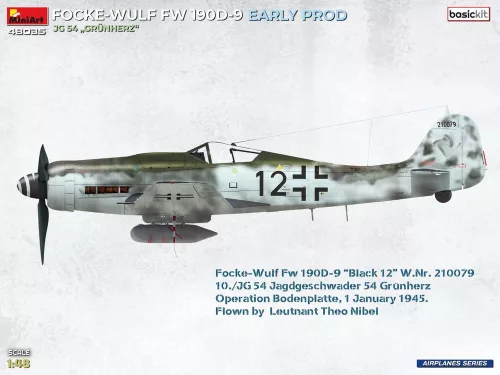 MiniArt Focke-Wulf Fw 190D-9 Early Prod. JG 54 Grünherz Basic Kit. – 1:48 repülőgép makett