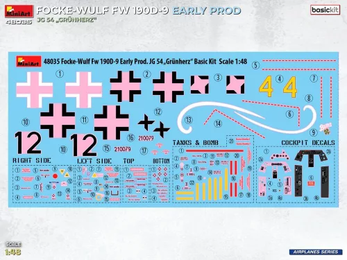 MiniArt Focke-Wulf Fw 190D-9 Early Prod. JG 54 Grünherz Basic Kit. – 1:48 repülőgép makett