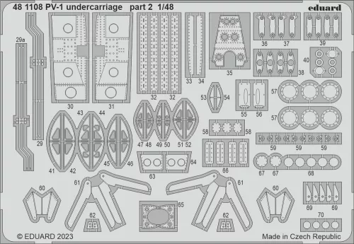 Eduard Accessories PV-1 undercarriage 1/48 ACADEMY - futómű-részletező készlet