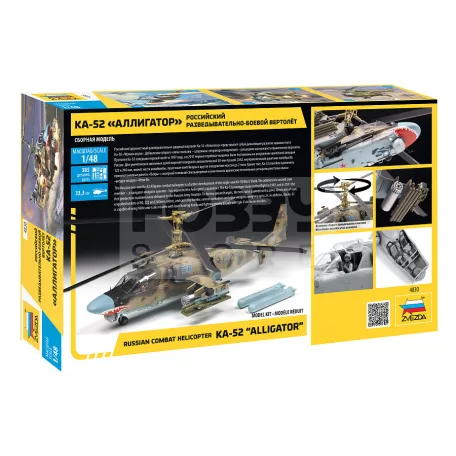 Zvezda Ka-52 Russian Attack Helicopter 1:48 makett (4830Z)
