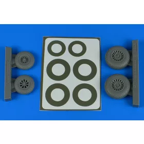   Aires A-26B/C (B-26B/C) Invader wheels & paint masks early - diamond pattern for ICM - kerekek festőmaszkkal, korai változat