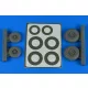 Aires A-26B/C (B-26B/C) Invader wheels & paint masks early - diamond pattern for ICM - kerekek festőmaszkkal, korai változat