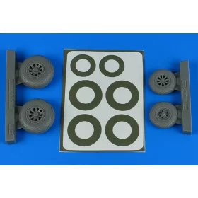   Aires A-26B/C (B-26B/C) Invader wheels & paint masks late - diamond pattern for ICM - kerekek festőmaszkkal, késői változat