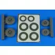 Aires A-26B/C (B-26B/C) Invader wheels & paint masks late - diamond pattern for ICM - kerekek festőmaszkkal, késői változat