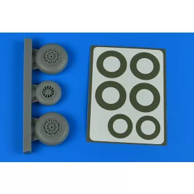   Aires B-26K Invader wheels & paint masks - early - Diamond Pattern - kerekek festőmaszkkal, korai változat