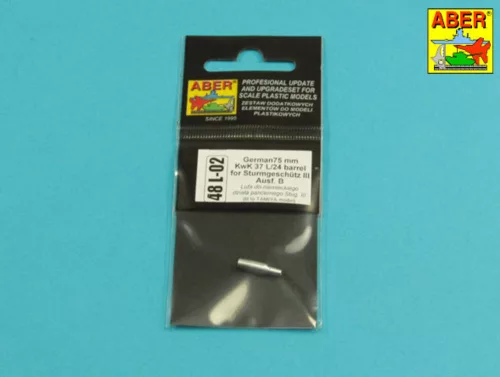 Aber Models German 75mm barrel for Stu III B - német 75 mm-es lövegcső