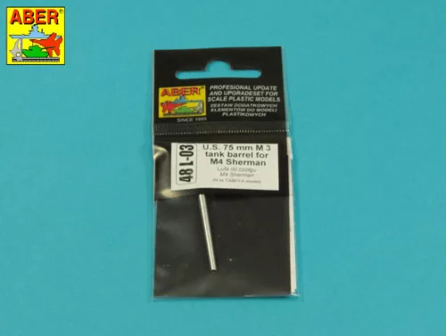 Aber Models U.S. 75mm M 3 tank barrel for M 4 Sherman - amerikai 75 mm-es M3 harckocsi-lövegcső