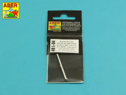 Aber Models Russian 76,2mm F-34 tank barrel for T-34/76 - orosz 76,2 mm-es F-34 harckocsi-lövegcső