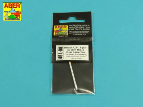 Aber Models British Q.F.6 pdr.57 mm Mk.III gun barrel for Centaur,Cromwell - brit Q.F.6 pdr.57 mm-es Mk.III lövegcső