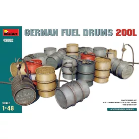   MiniArt German Fuel Drums 200L – 1:48 dioráma-kiegészítő