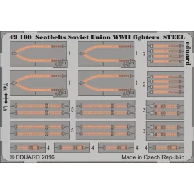   Eduard Accessories Seatbelts Soviet Union WWII fightersSTEE - II. világháborús szovjet vadászgépek – acél fotómaratott biztonsági övek