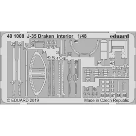   Eduard Accessories J-35 Draken interior for Hasegawa - J-35 Draken belsőtér-részletező készlet