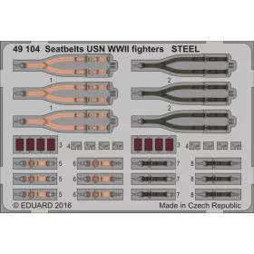   Eduard Accessories Seatbelts USN WWII fighters STEEL - II. világháborús amerikai haditengerészeti vadászgépek – biztonsági övek