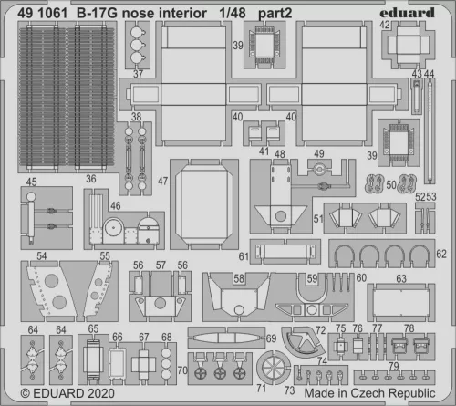 Eduard Accessories B-17G nose interior for HKM - orr-rész belsőtér-részletező készlet