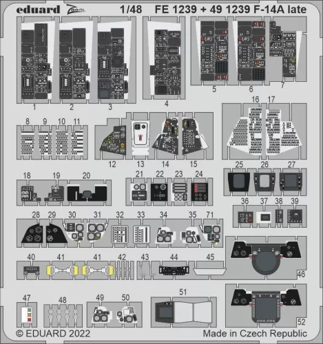 Eduard Accessories F-14A late interior for TAMIYA - F-14A késői belsőtér-részletező készlet