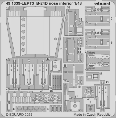 Eduard Accessories B-24D nose interior 1/48 REVELL - orr-rész belsőtér-részletező készlet