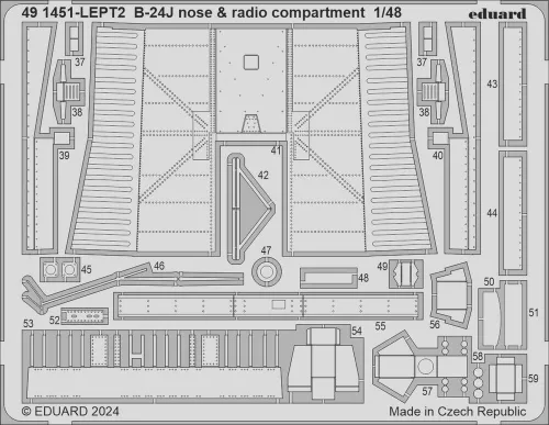 Eduard Accessories B-24J nose & radio compartment - B-24J orr- és rádiórekesz